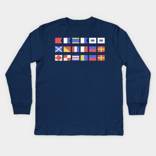 Navy maritime flag BAMF Kids Long Sleeve T-Shirt